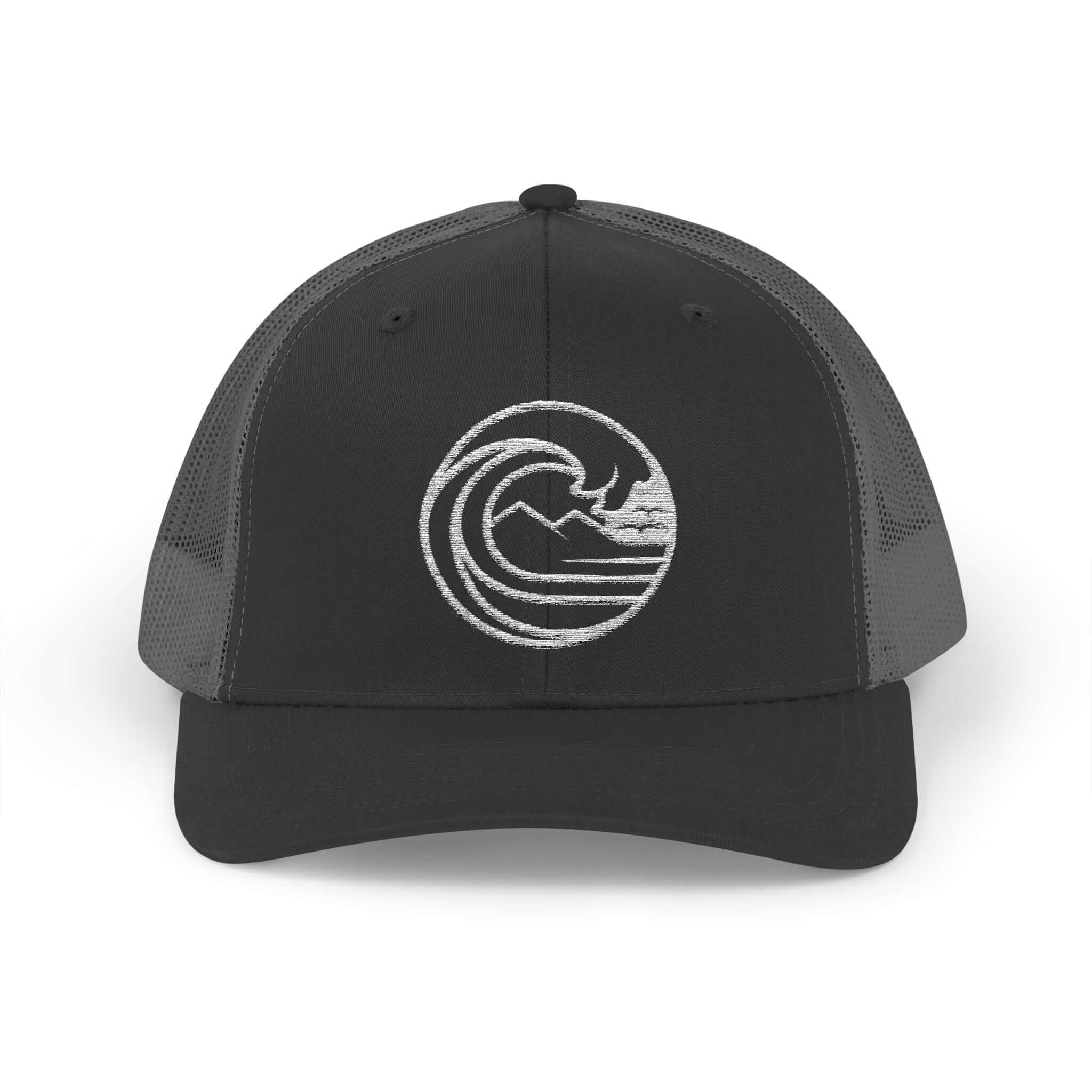 SSC Trucker Cap featuring a stylish wave design, perfect for sun-soaked days and outdoor adventures.
