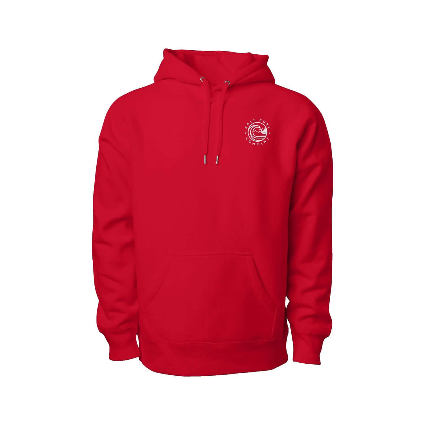 Red women's SSC Premium Hoodie with a double-layered hood and logo, perfect for cozy, everyday wear.