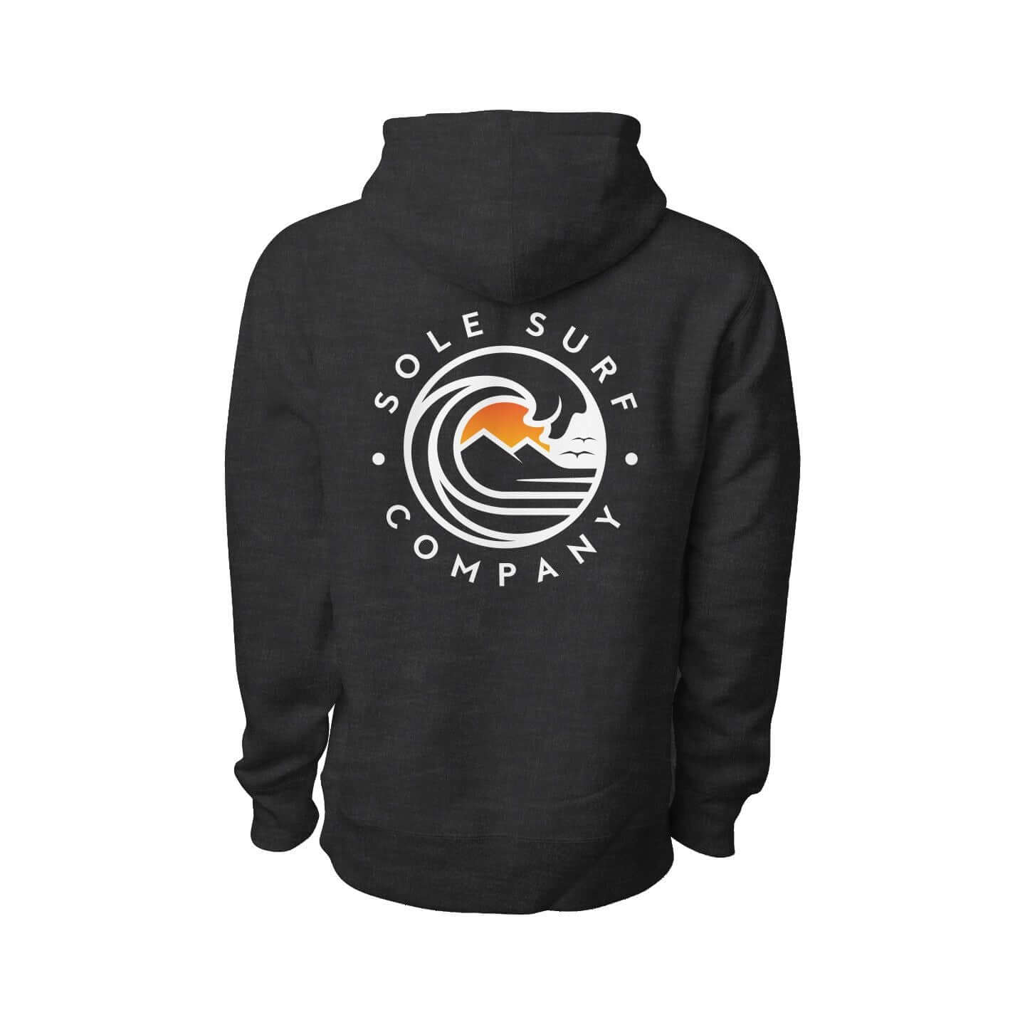 Men's SSC Premium Hoodie with Sole Surf Company logo, perfect for outdoor activities and casual wear.