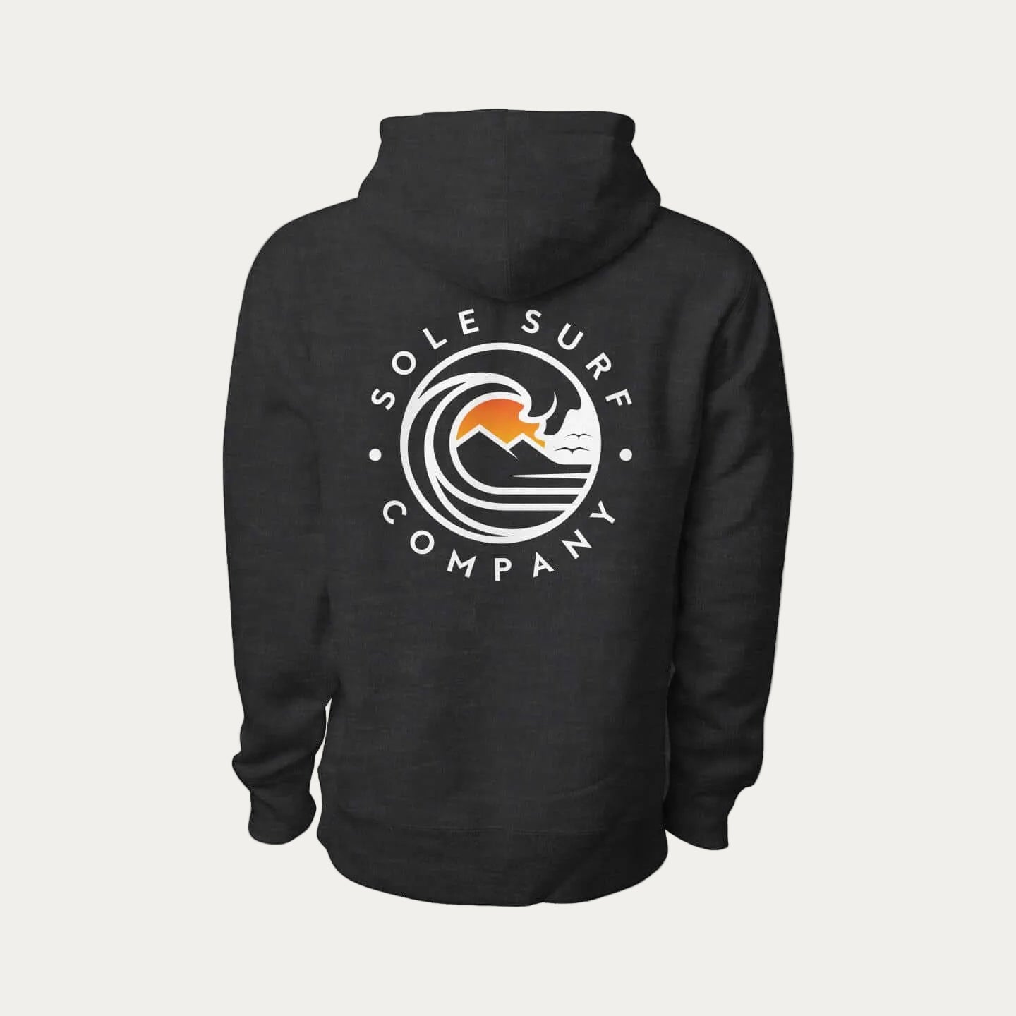 Men's SSC Premium Hoodie with Sole Surf Company logo, perfect for outdoor activities and casual wear.