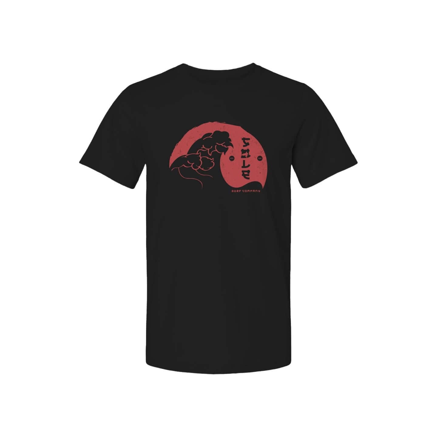 Japanese Wave design T-Shirt in black, featuring a serene art print perfect for casual wear or special occasions.
