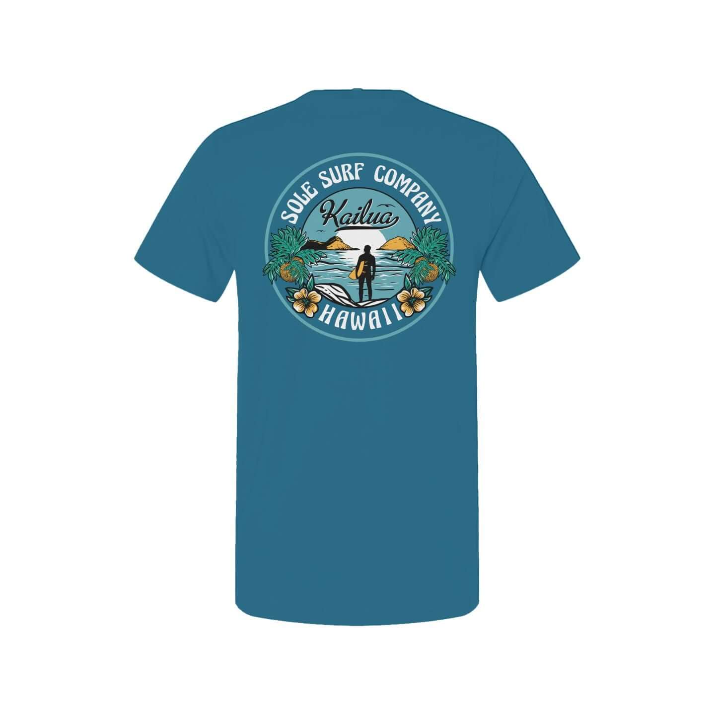 Ulu T-Shirt featuring Kailua Surf Company design, perfect for beachgoers and summer outings.