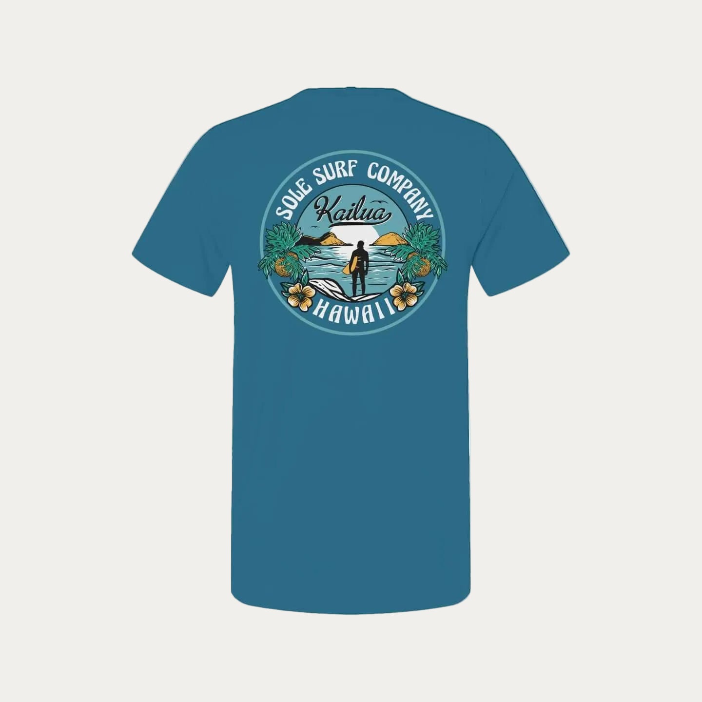 Ulu T-Shirt featuring Kailua Surf Company design, perfect for beachgoers and summer outings.