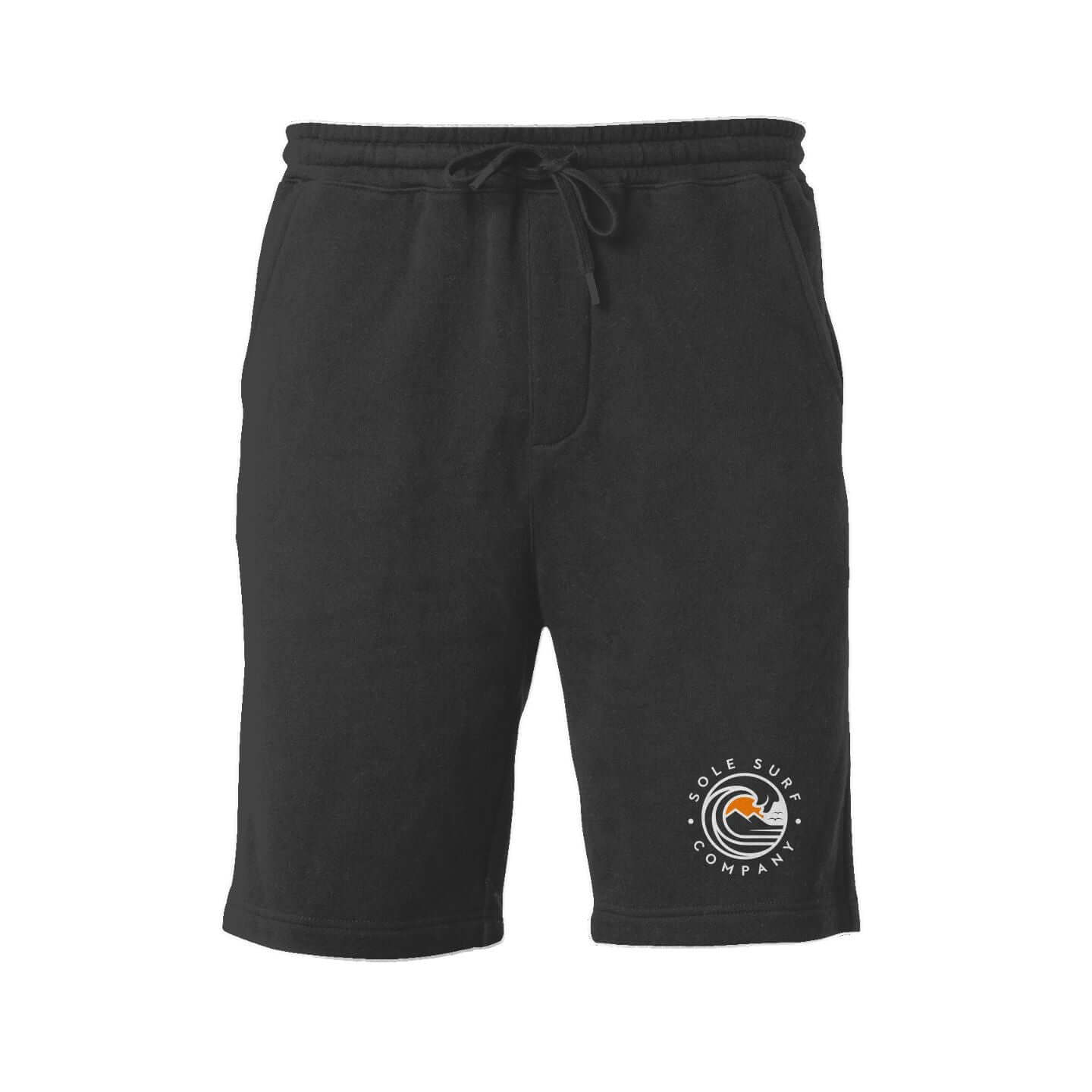 SSC Dark Men's Fleece Short featuring a comfortable design and Sole Surf logo for casual outings and relaxation.