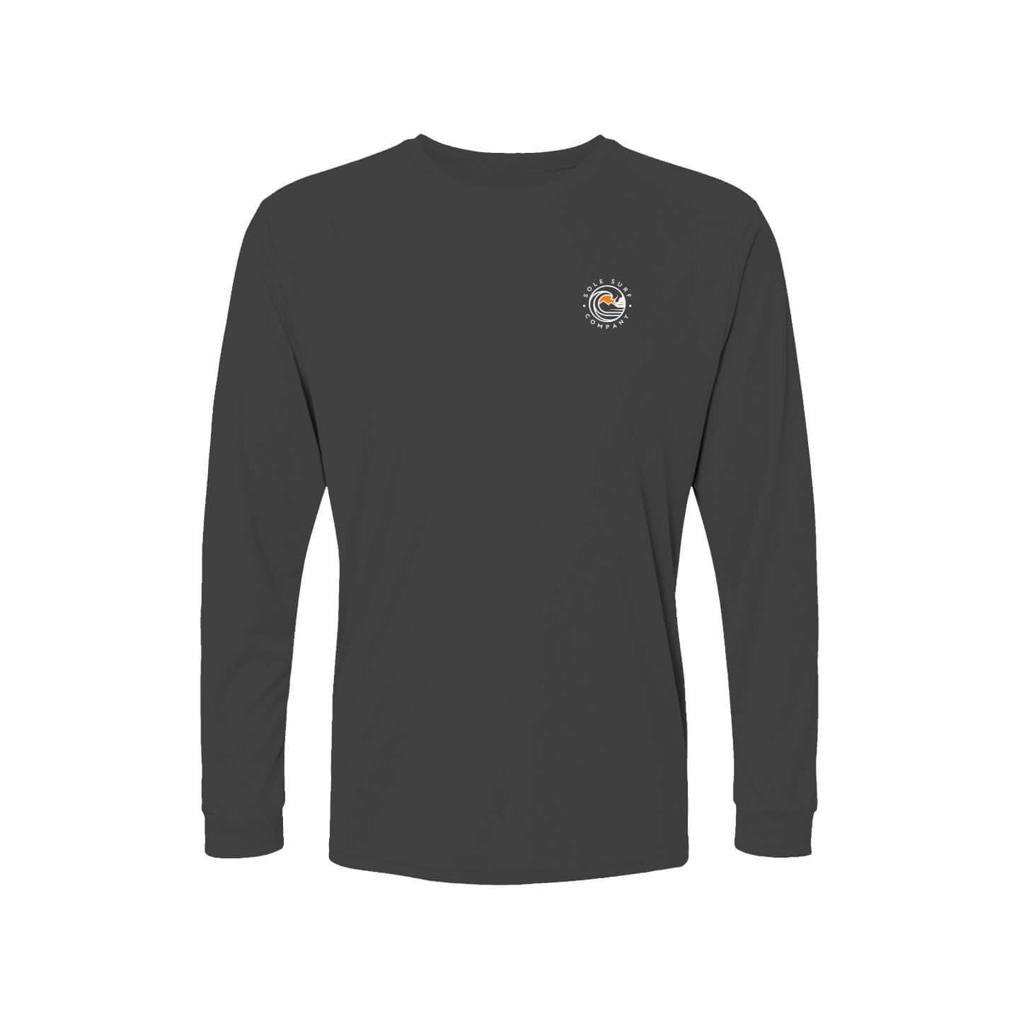 Men's SSC All Day UV Long Sleeve in dark color, perfect for active coastal lifestyle and protection from the sun.