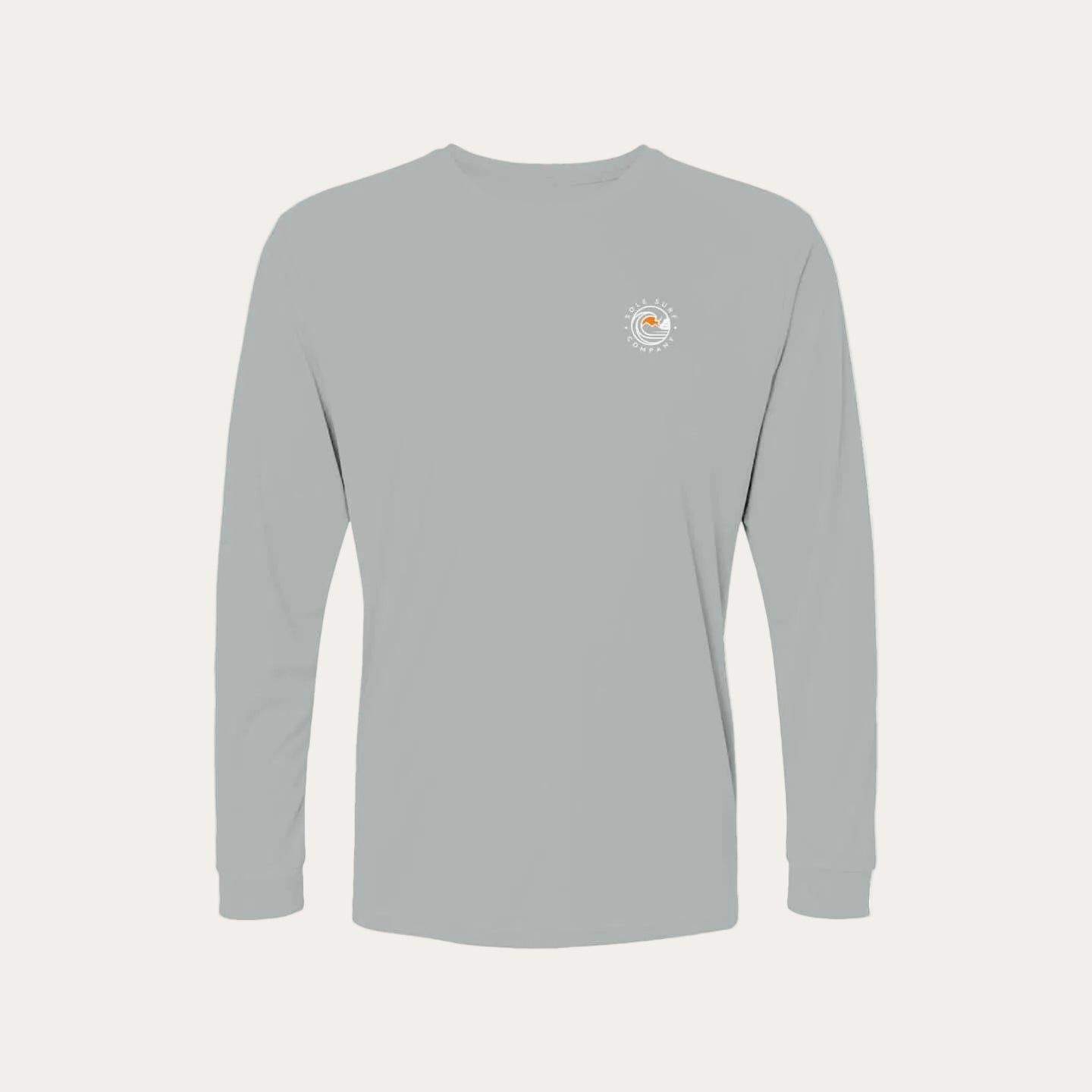 Men's SSC All Day UV Long Sleeve in light gray, perfect for active coastal lifestyle and outdoor activities.