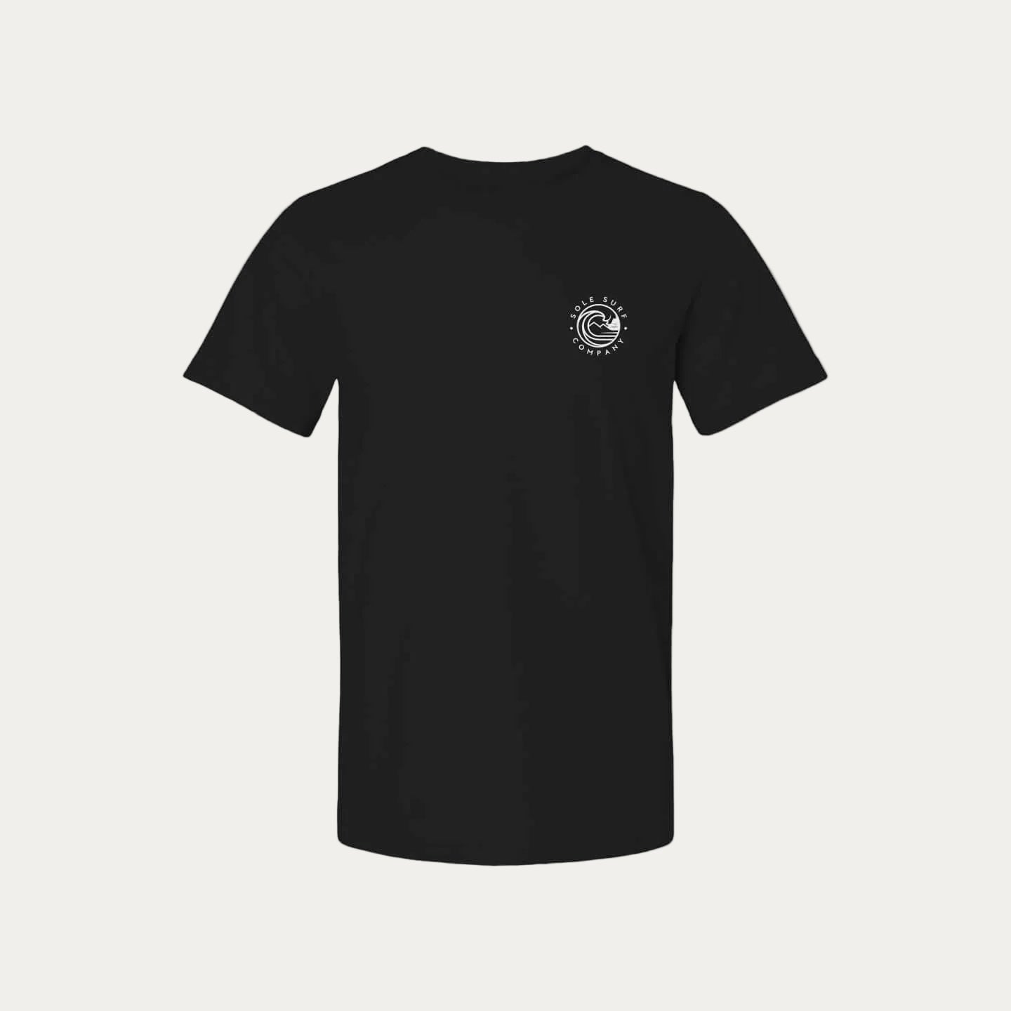 SSC Core Values tee in black, featuring a soft, comfortable fit for everyday wear and surf activities.
