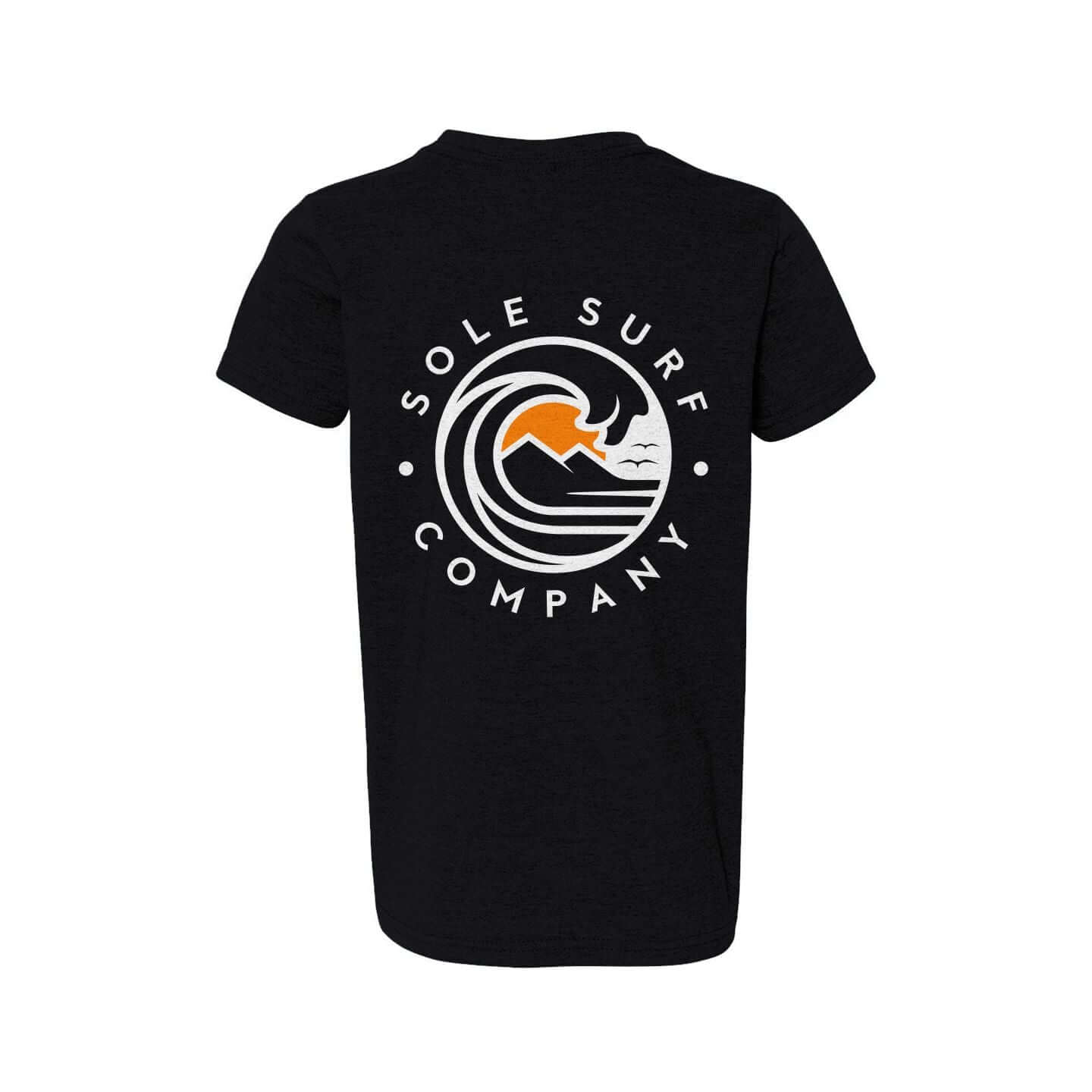 Kids Light Logo Tee featuring the Sole Surf Company emblem on the back, perfect for ocean lifestyle fans.