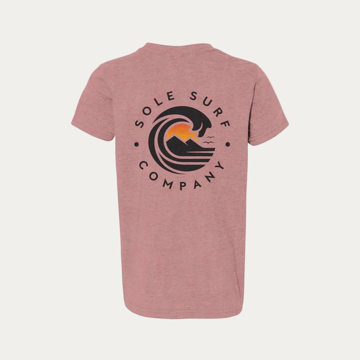Kids Dark Logo Tee featuring the Sole Surf Company emblem on the back of a soft, durable youth tee.