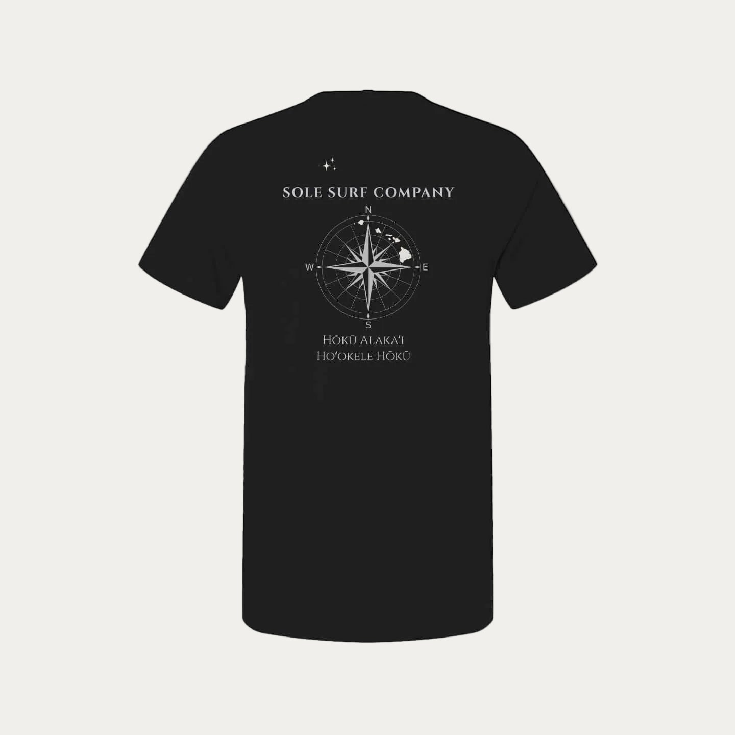 Hawaiian Navigation - Hōkū Alakaʻi Tee featuring classic compass design on a black t-shirt.
