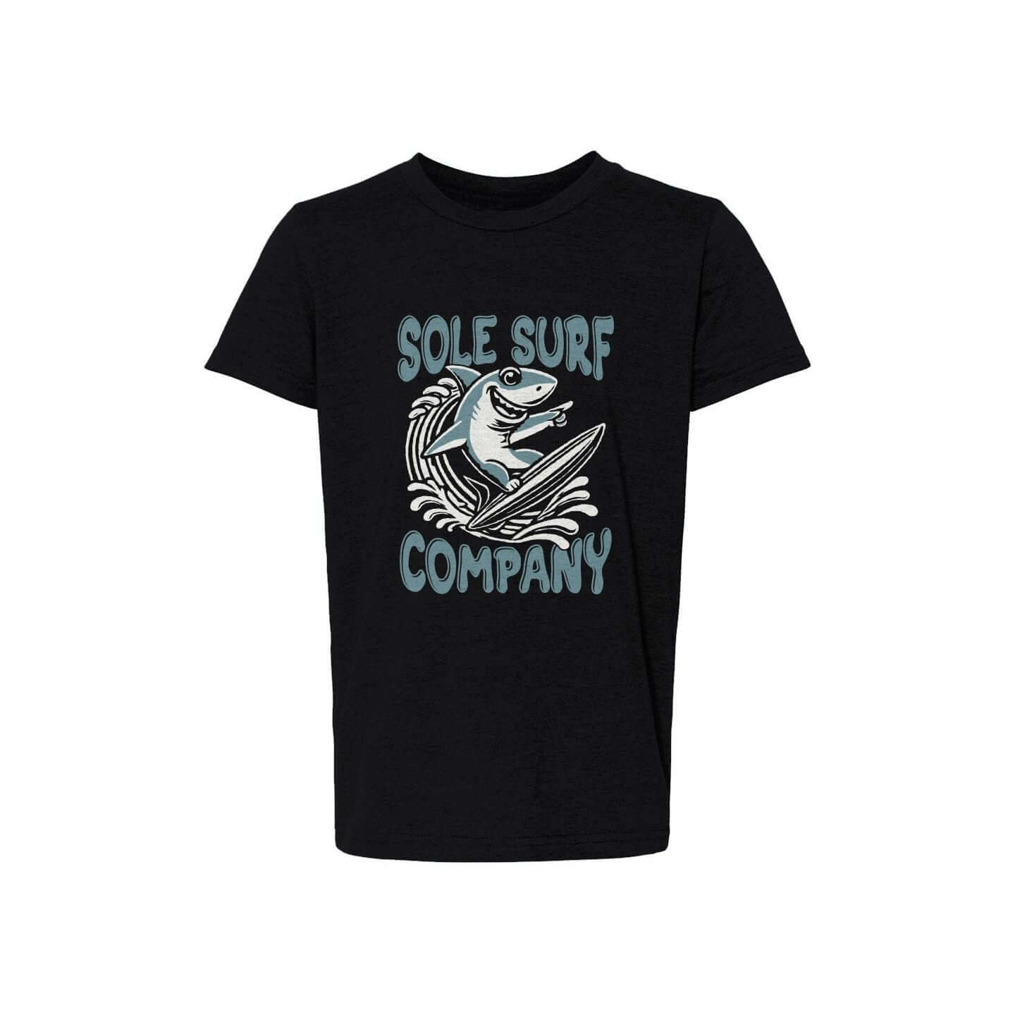 Island Surf Shark tee featuring playful shark design, perfect for active kids' surf and skate adventures.