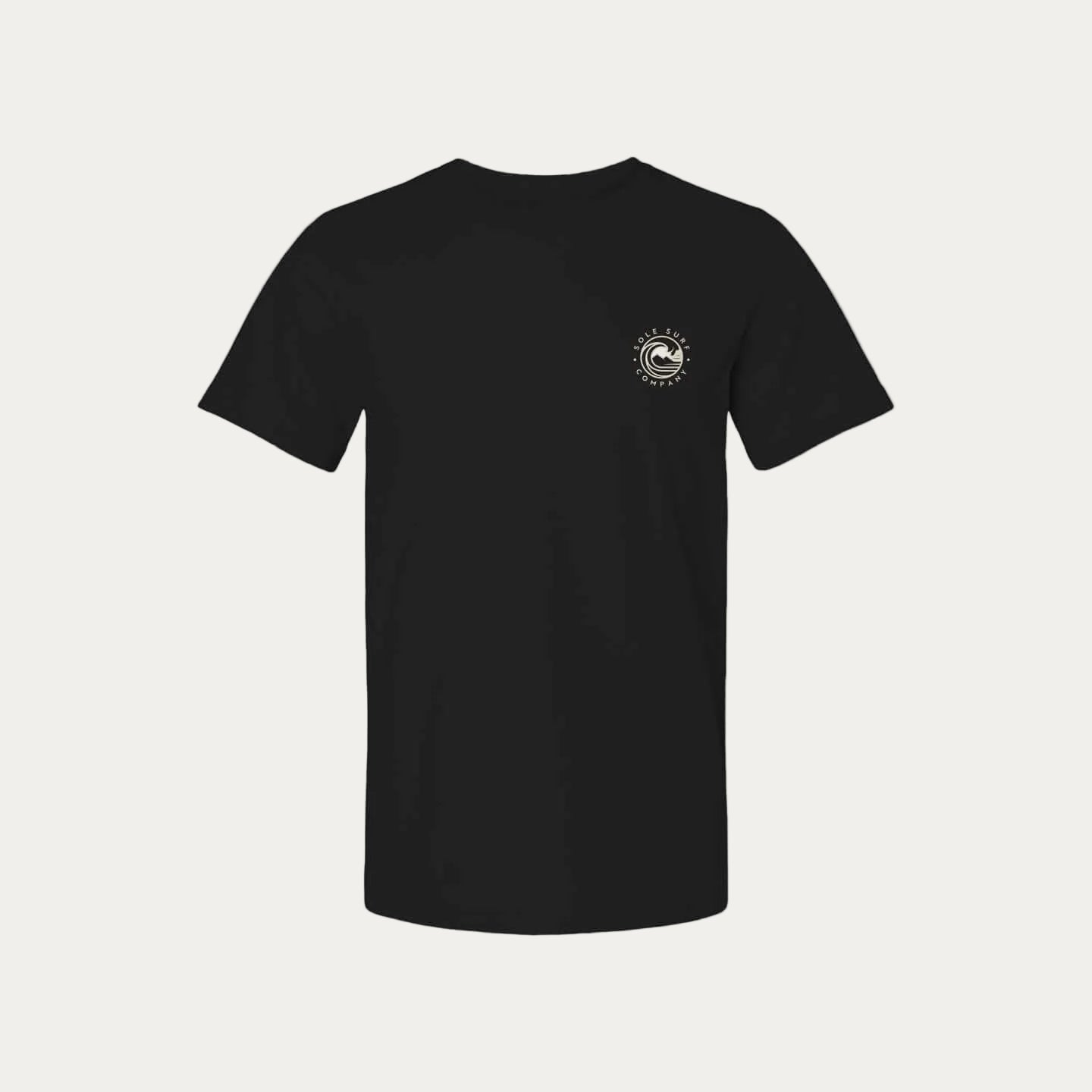 Sole Manifesto Tee featuring minimalist design for surf enthusiasts, promoting values of confidence and simplicity.