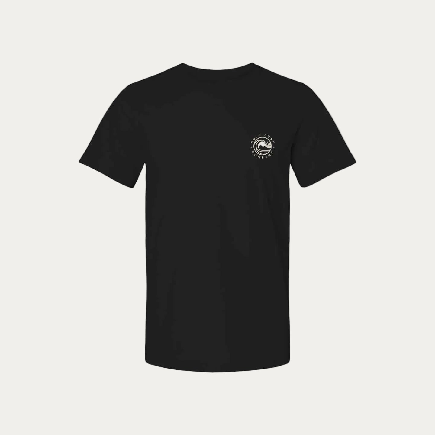 Working man tee shirt - black t-shirt featuring a wave design on the back for streetwear style.