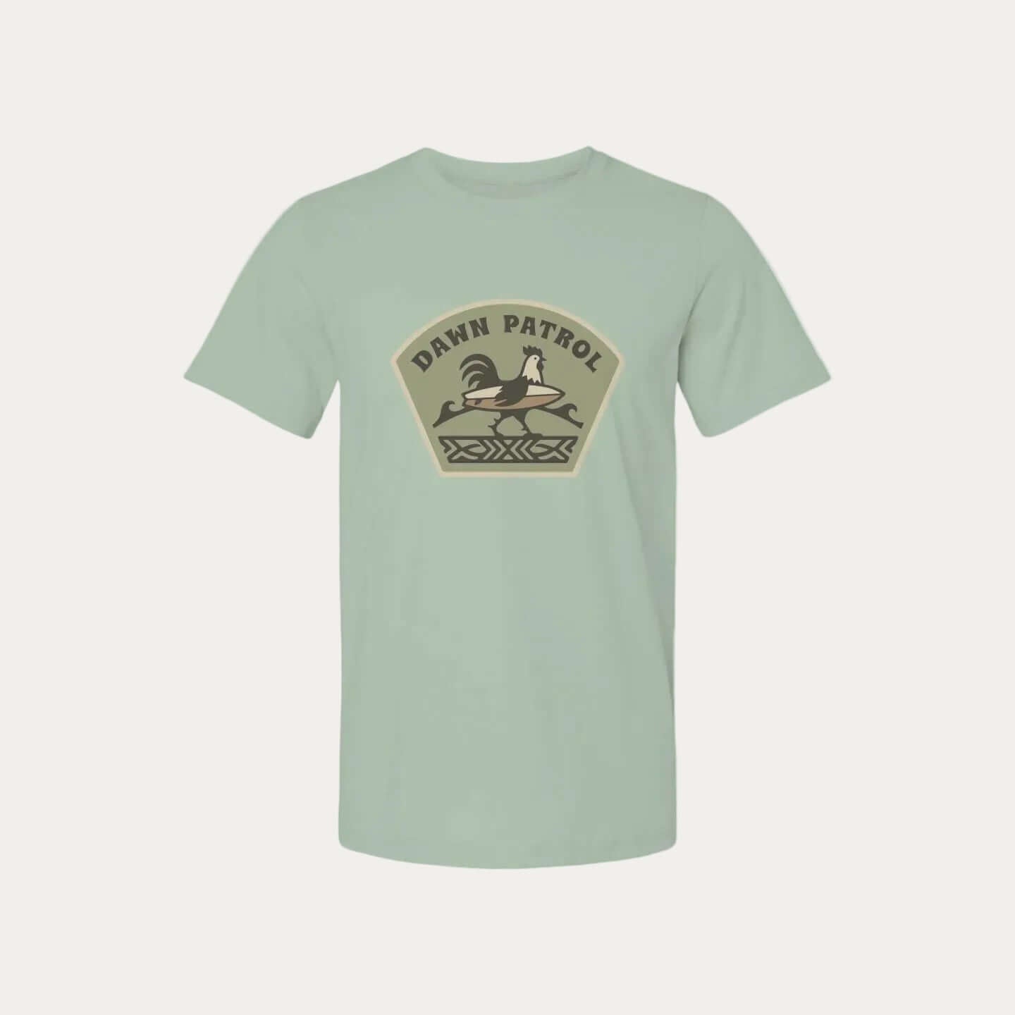 Dawn Patrol | Made for Early Morning tee in soft mint green with vintage surf graphics.