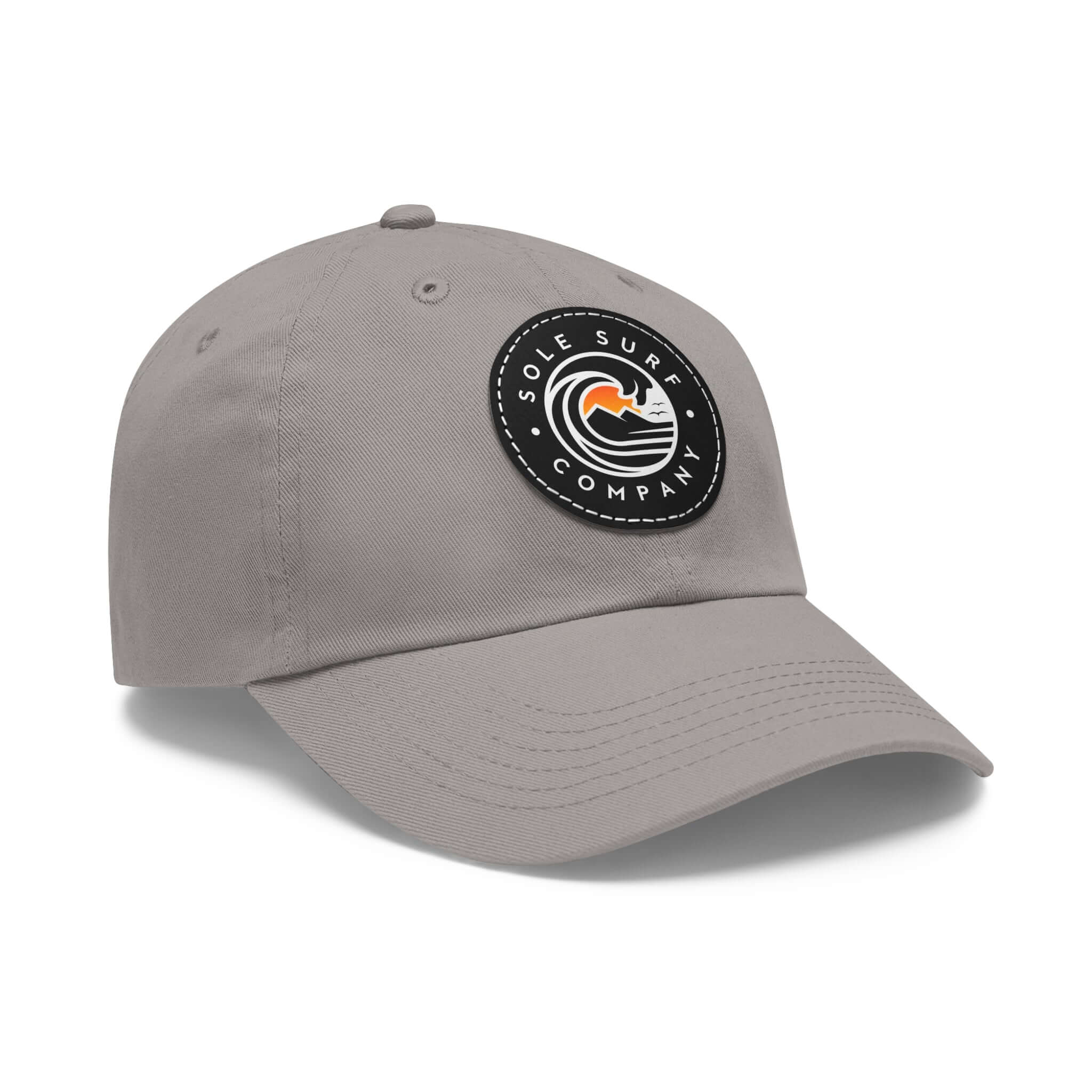Dad Hat in gray with Sole Surf Company logo for casual style and outdoor activities.