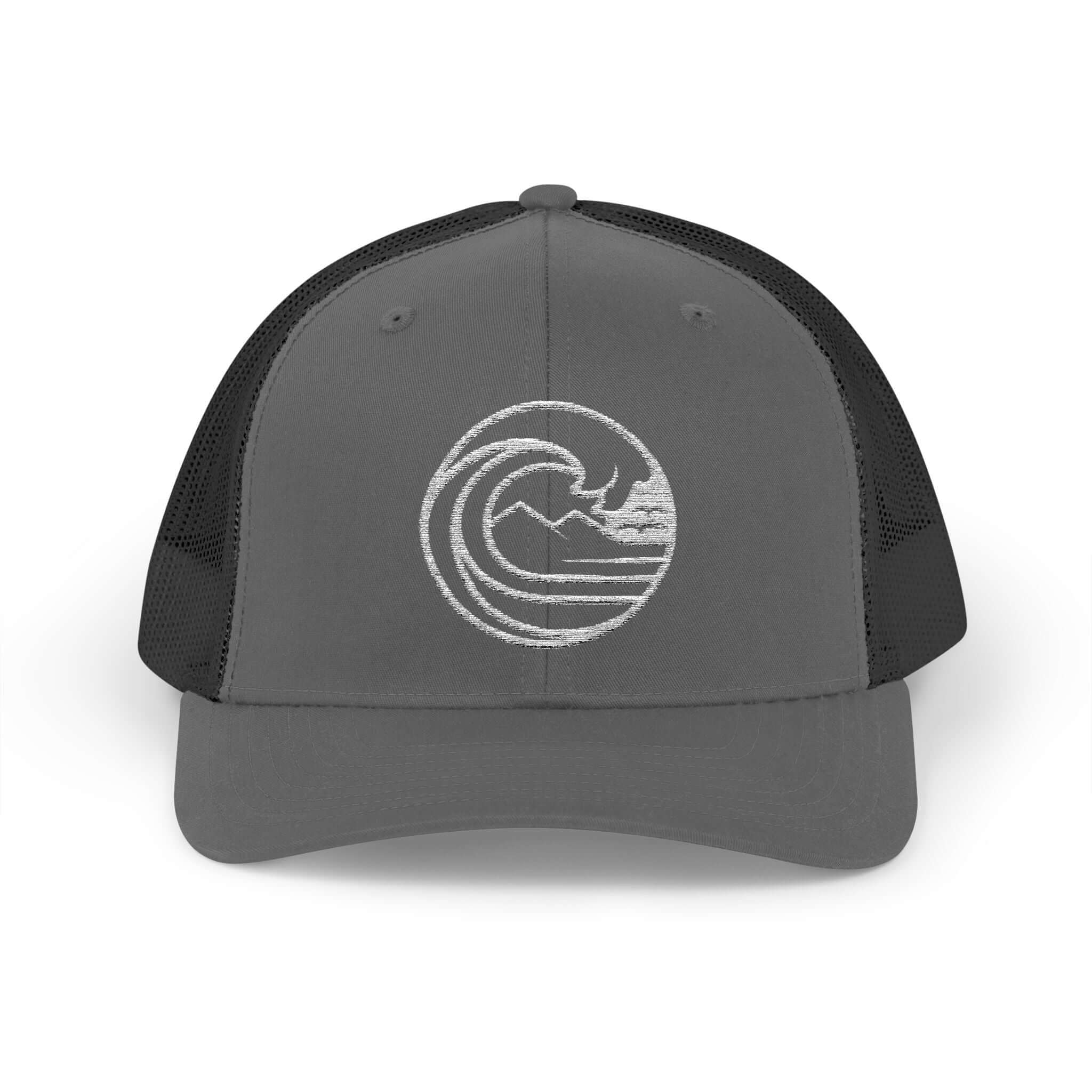 SSC Trucker Cap featuring a wave design, perfect for outdoor adventures and keeping cool in the sun.