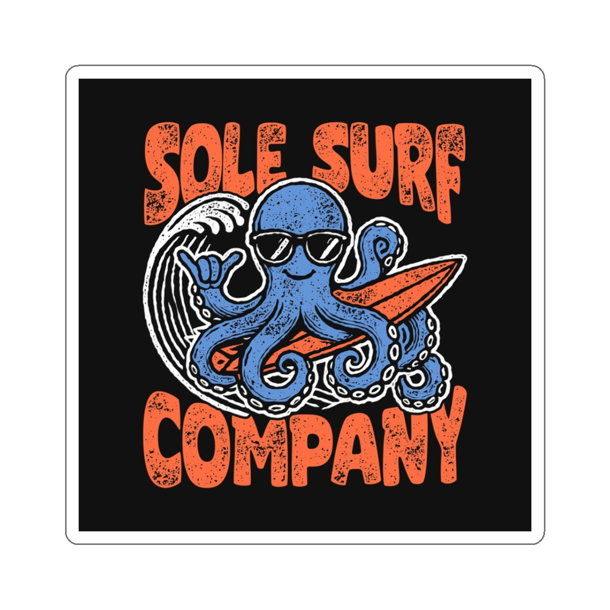 Surfing Octopus Stickers