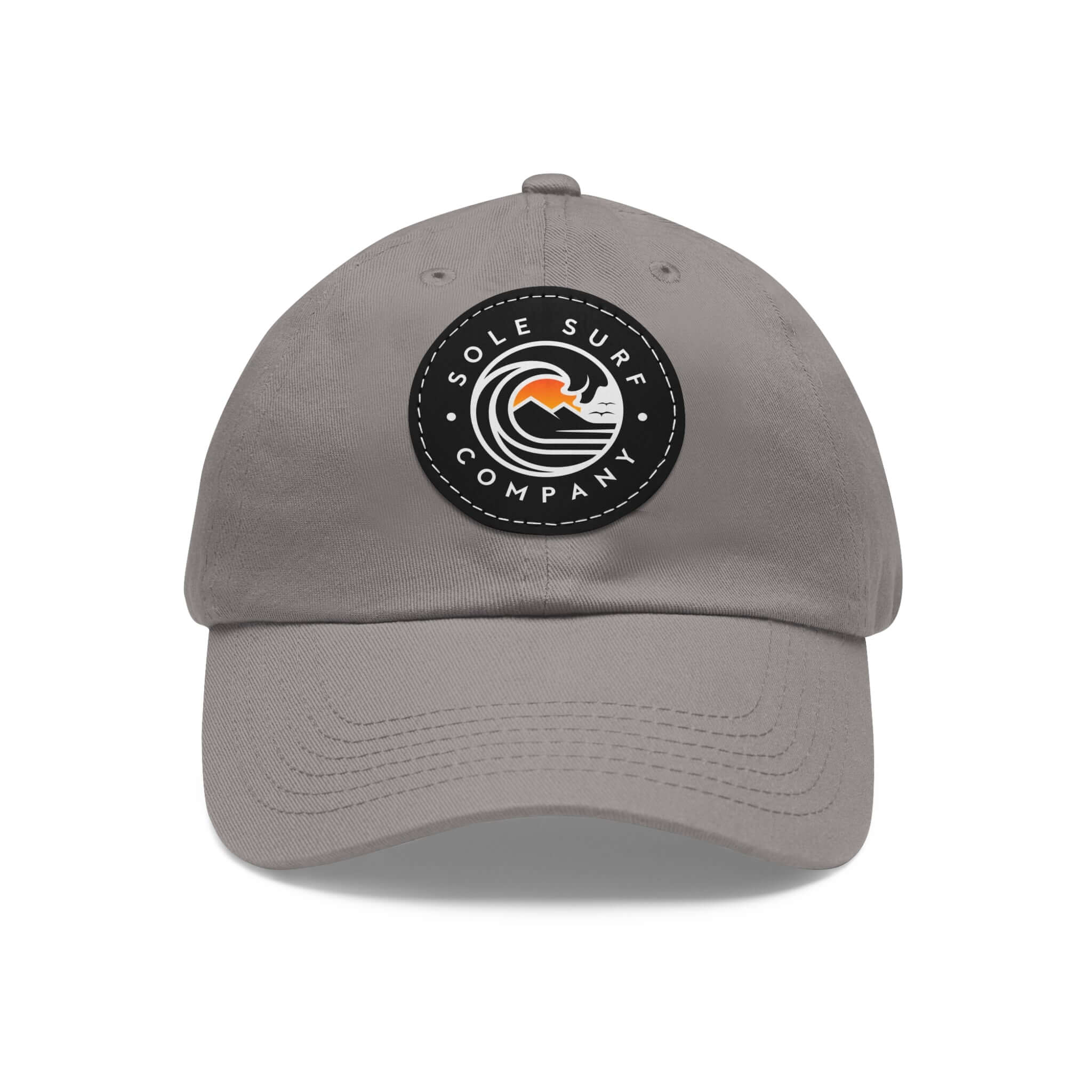 Gray Dad Hat with Sole Surf Company logo, perfect for casual outings and outdoor activities.
