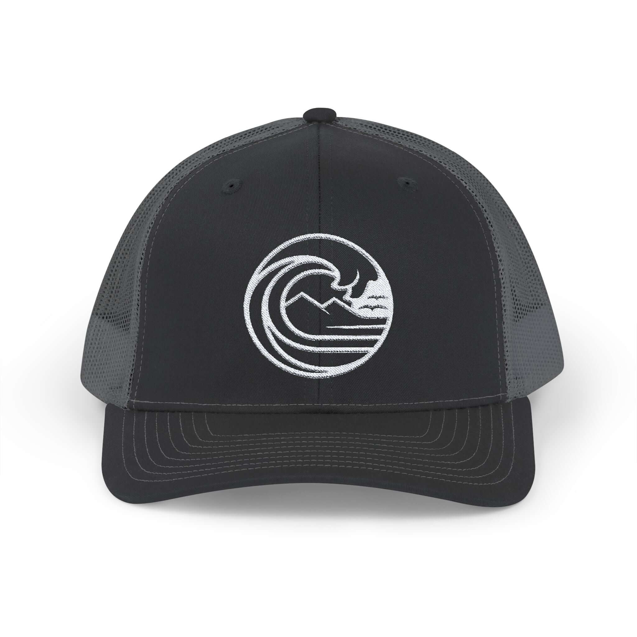 Sole Surf Company Trucker Cap featuring a wave design, perfect for summer days and beach outings.
