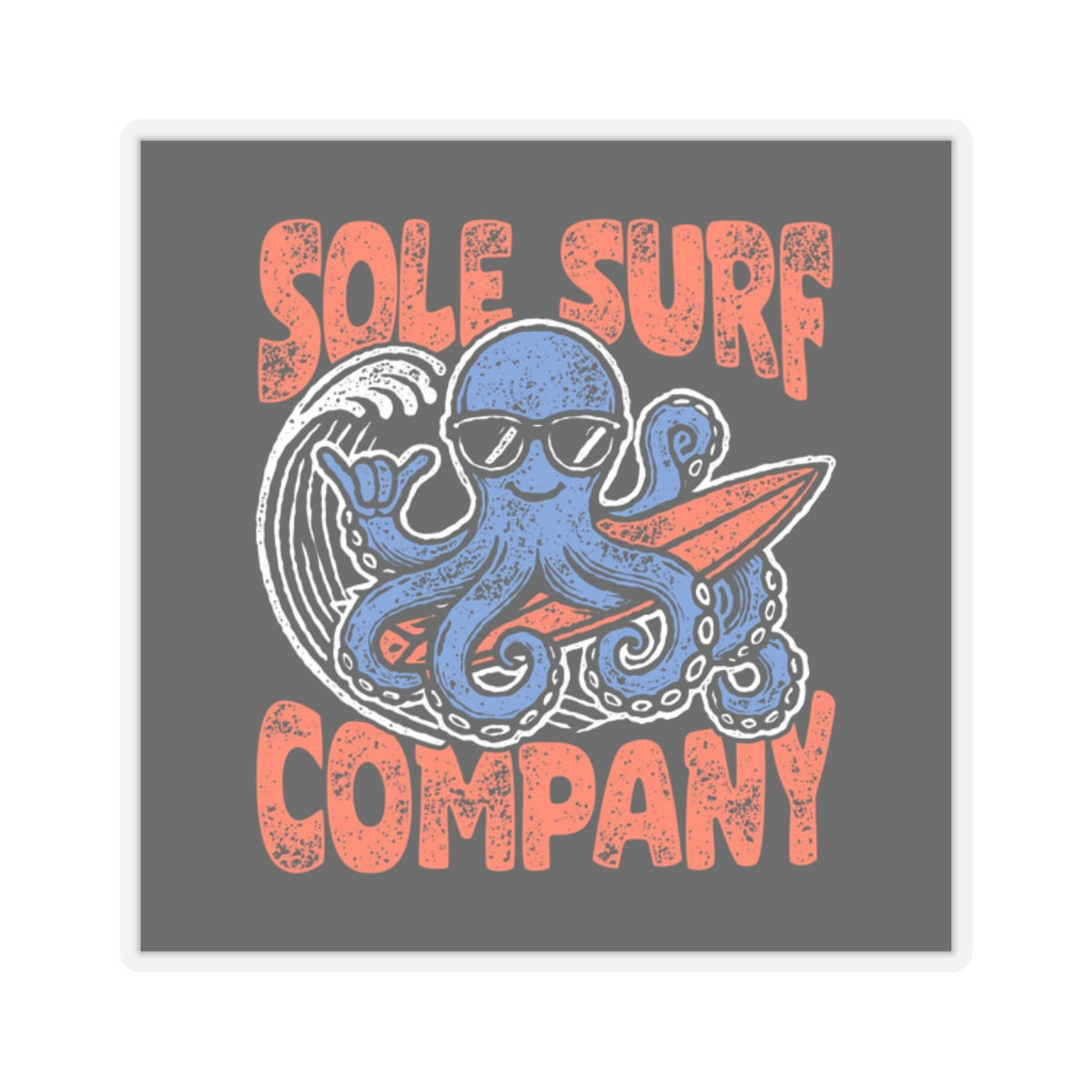 Surfing Octopus Stickers