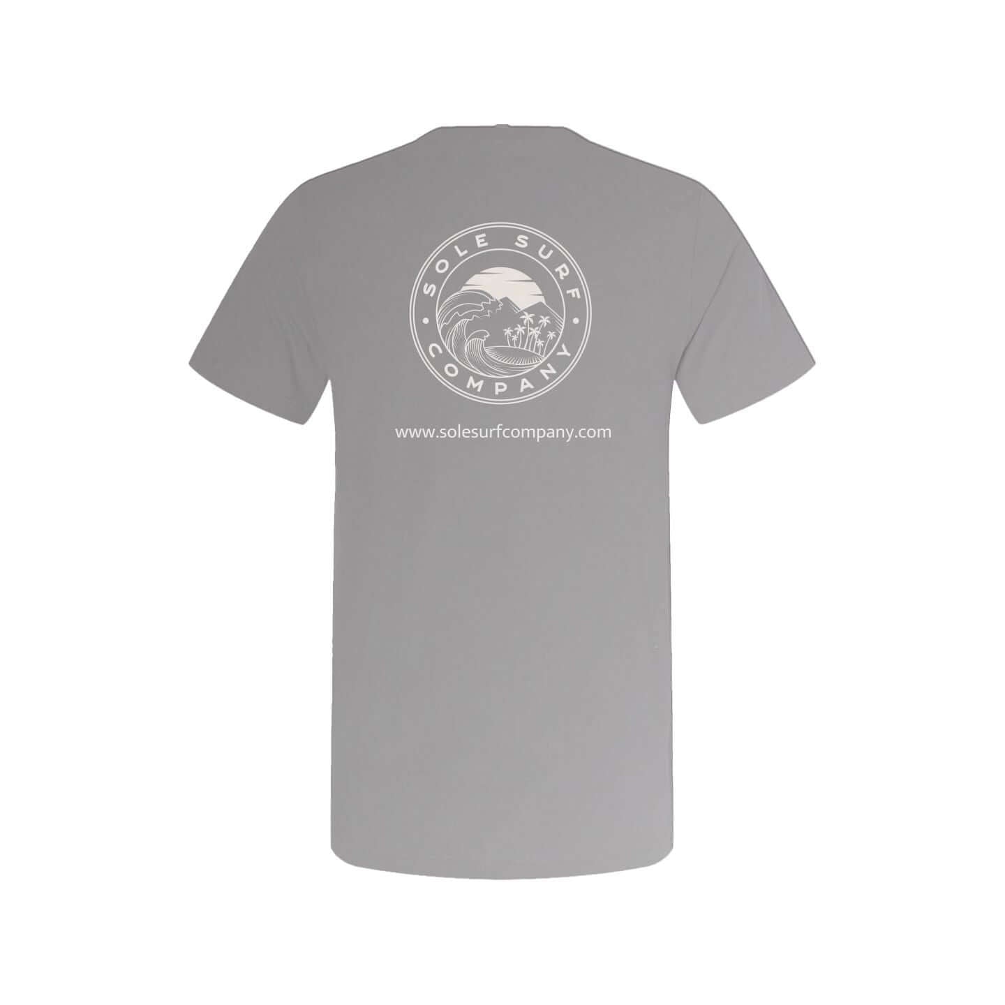 SSC promotional t-shirt in grey with circular logo on back, made from superior Airlume cotton.