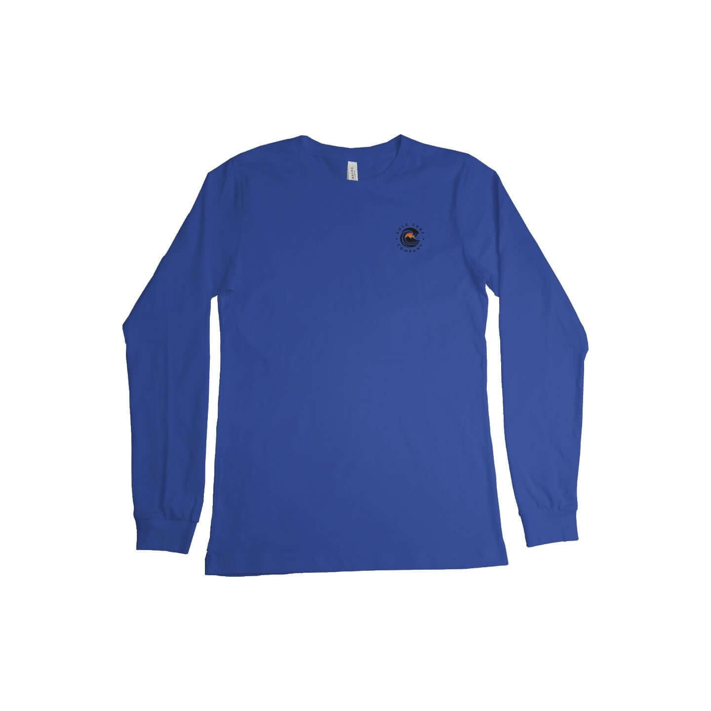 SSC Dark Logo Long Sleeve shirt in blue, featuring a minimal design and relaxed fit for comfort and style.