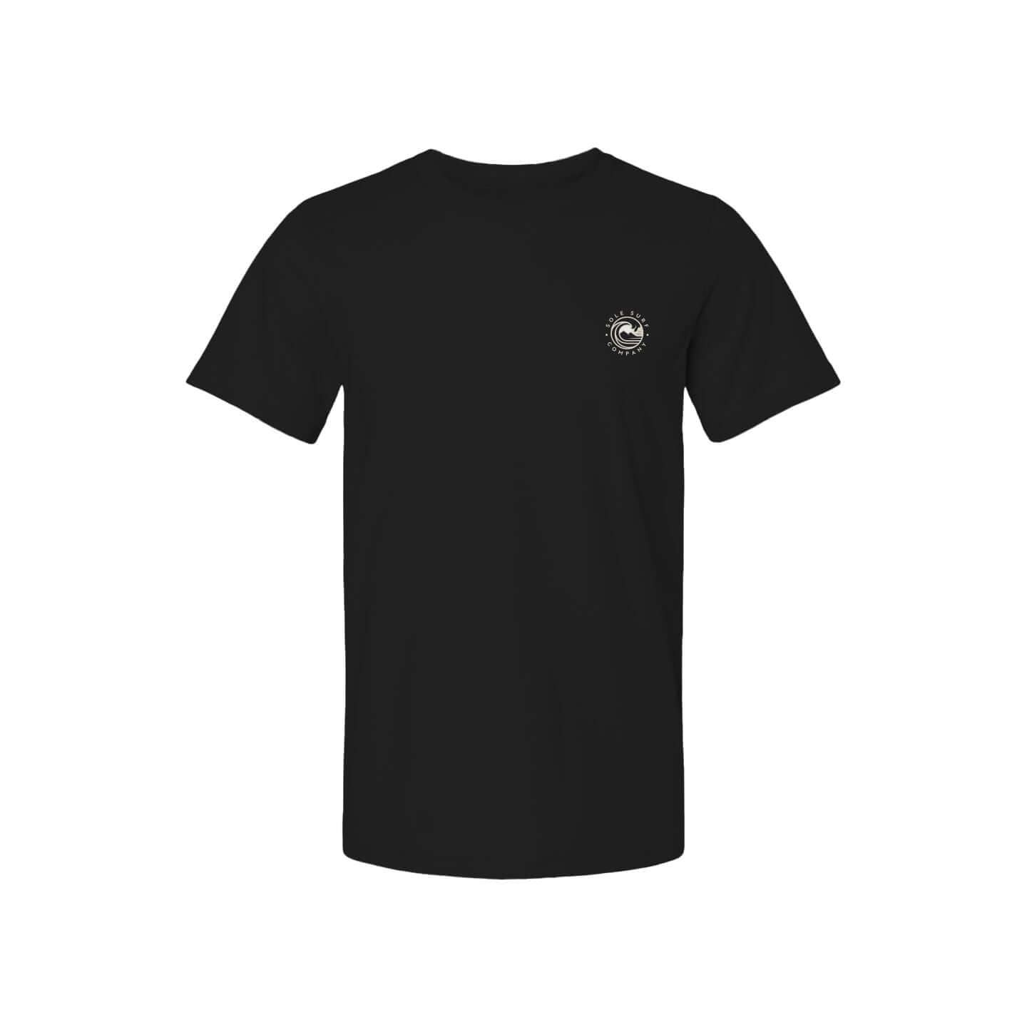 Mālama Tee by Sole Surf Co., black t-shirt featuring a simple design, perfect for everyday wear.