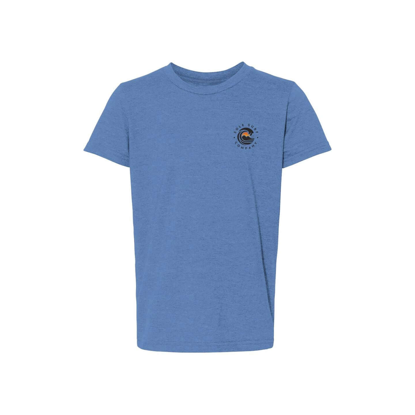 Kids Dark Logo Tee in blue featuring bold SSC emblem on the chest, perfect for active youth.