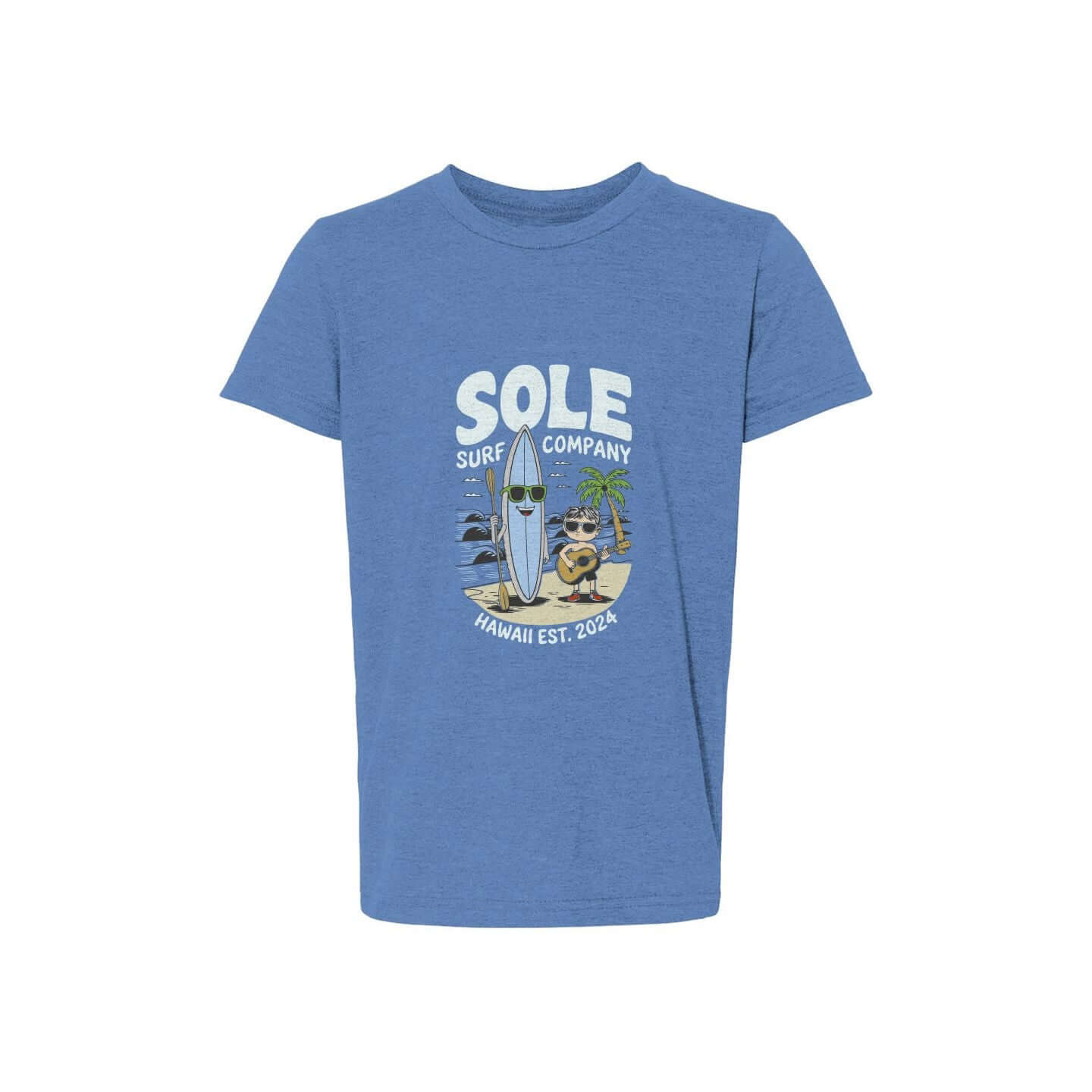 Island Music Boy Tee featuring surf culture design, perfect for beach days and comfortable play.