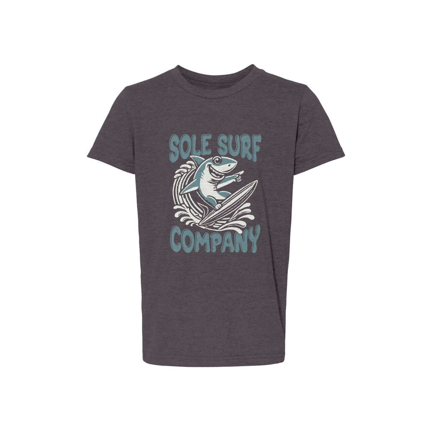 Island Surf Shark t-shirt featuring playful surf shark graphic from Sole Surf Company.