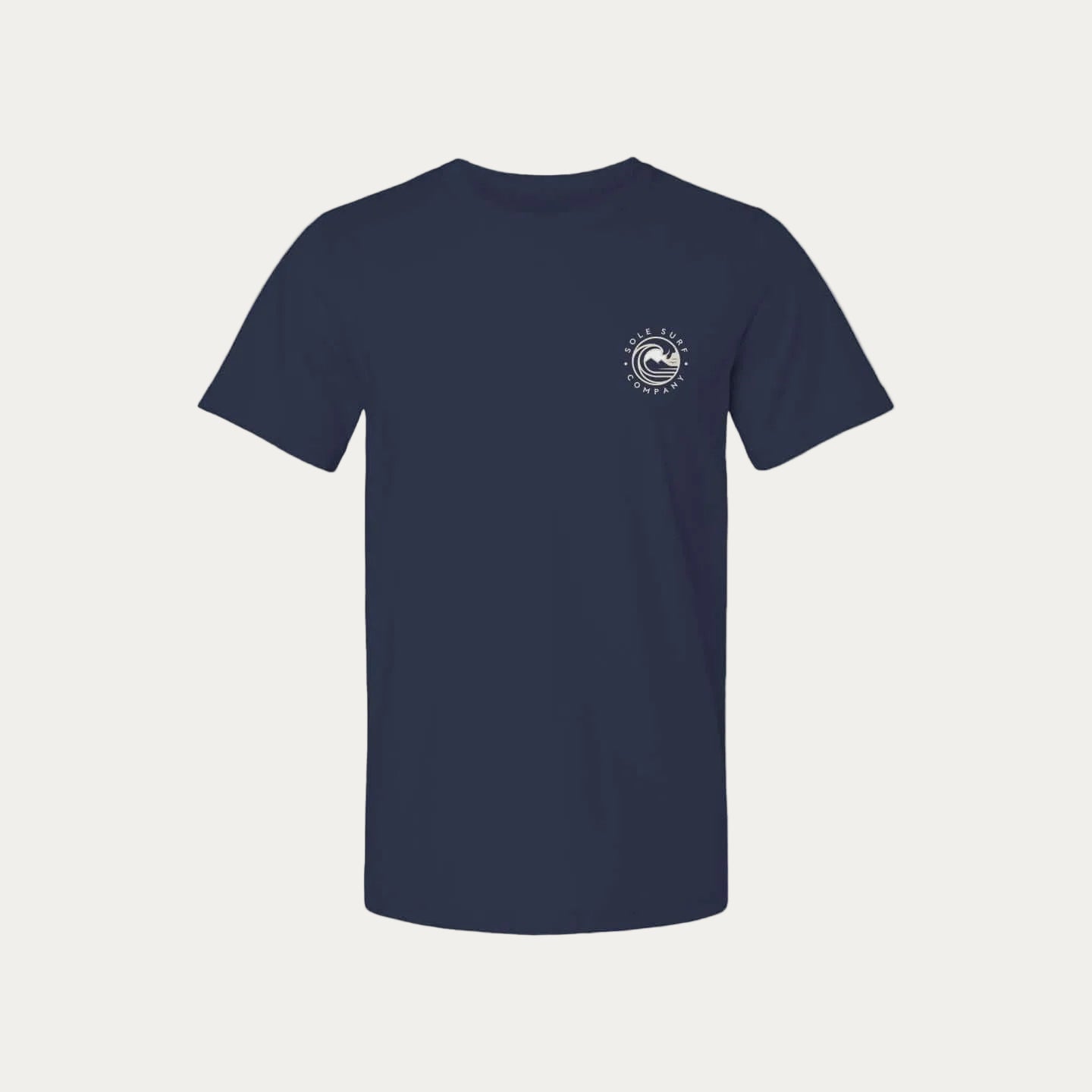 Tsunami tee featuring traditional wave art design, representing power and respect for the ocean.