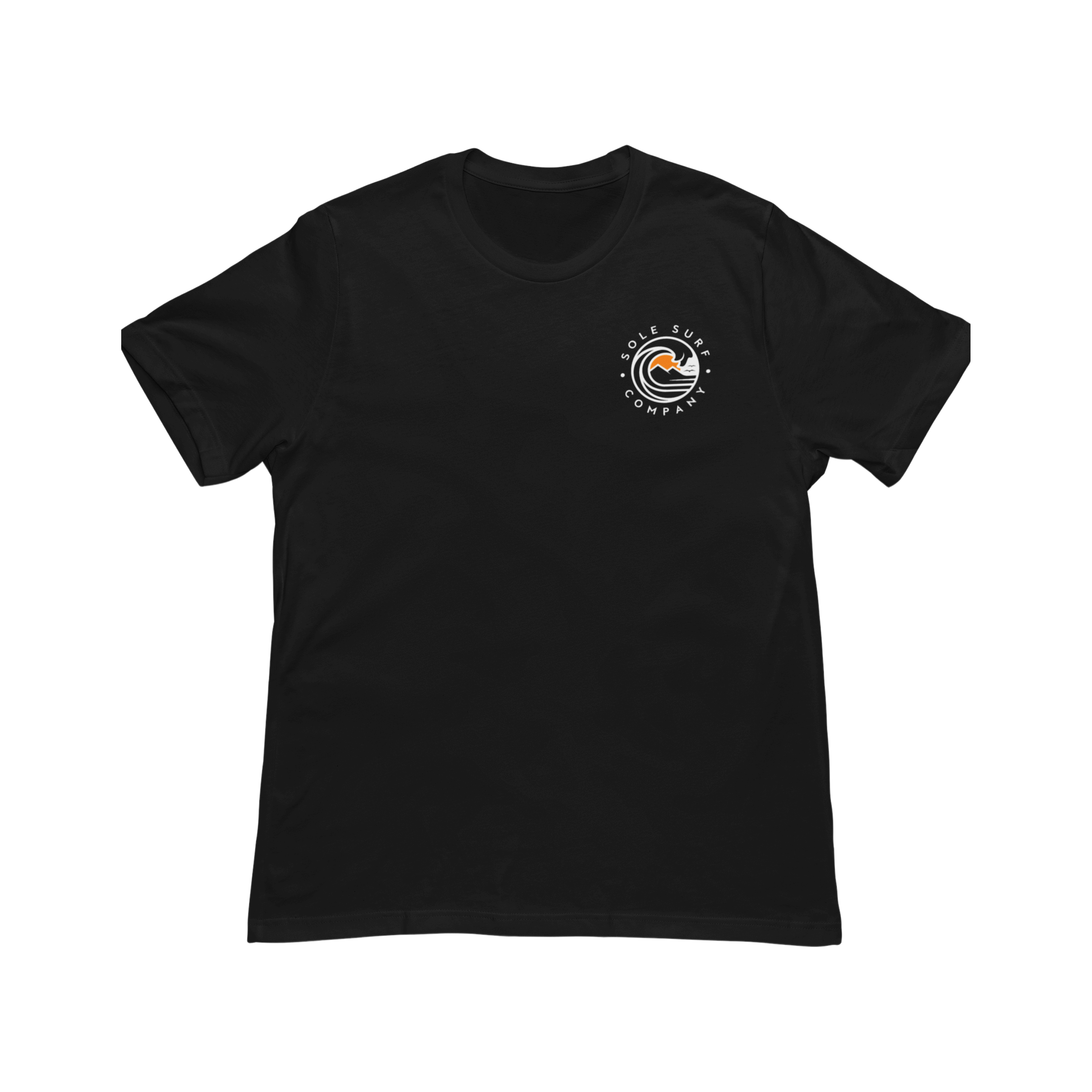 Lightweight black kids' t-shirt featuring a colorful SSC logo, perfect for beach days and outdoor adventures.
